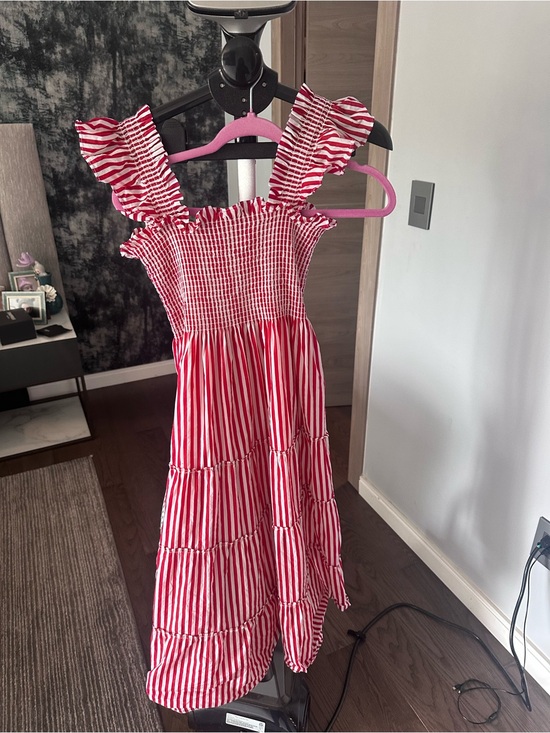 Hill House Dresses & Skirts - Hill House Red & White Striped Smocked Ruffle Maxi Dress